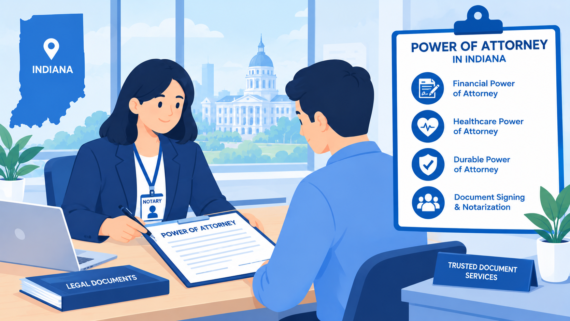 Power of Attorney Indiana document signing with a notary